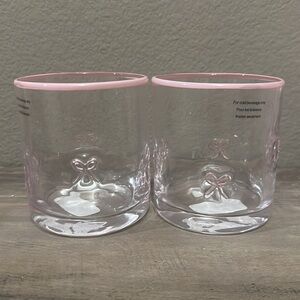 Sale! New! Pink Bow Icon Juice Glass Set